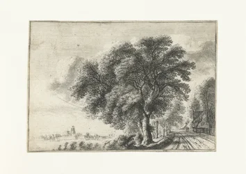 Landschaft mit Blick auf Dordrecht links