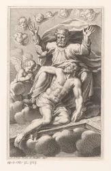 Dreifaltigkeit auf Wolken umgeben von Cherubim