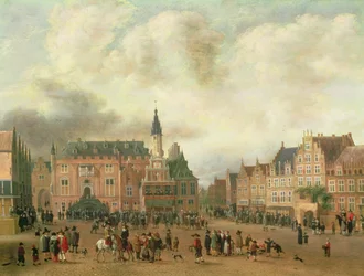 Verkündung des Friedens von Breda auf dem Grote Markt, Haarlem, ca. 1667