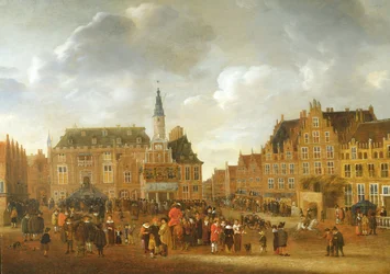 Die Verkündung des Friedensvertrags von Münster 1648 vom Balkon des Rathauses von Haarlem