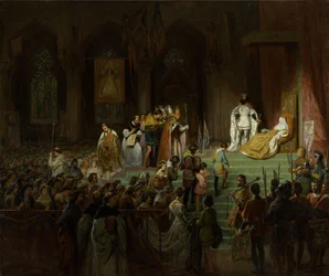 Die Krönung der toten Inês de Castro in der Kathedrale von Coimbra