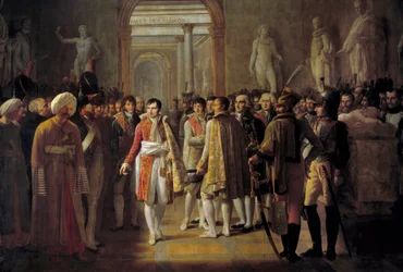 Kaiser Napoleon I. (1769-1821) empfängt nach seiner Krönung am 8. Dezember Abgeordnete der Armee