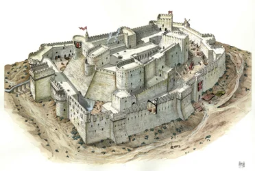 Mittelalter: Luftaufnahme der Krak der Ritter (Qala