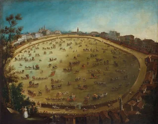 Pferderennen auf dem Prato della Valle in Padua, Mitte des 18. Jahrhunderts