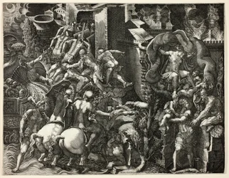 Der Fall von Troja und die Flucht des Aeneas