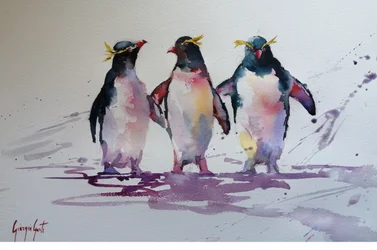Verspielte Pinguinfreunde