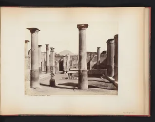 Ansicht der Ruine des Hauses von Marco Olconio in Pompeji, Italien
