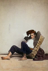 "Lazzarone" (neapolitanischer obdachloser Bettler). Neapel