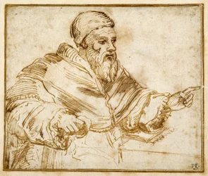 Clemens VII. sitzt an einem Tisch