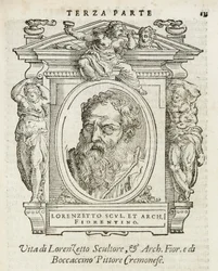 Milan, Biblioteca Braidense, Vite de piv excellent, Giorgio Vasari 1568, Lorenzo Lotti genannt Il Lorenzetto