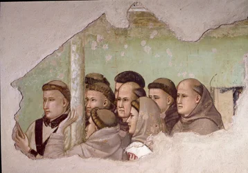 Episode aus dem Leben des Heiligen Franziskus von Assisi: „Heiliger Franziskus erscheint Fra Agostino und einem Bischof“ (Detail)