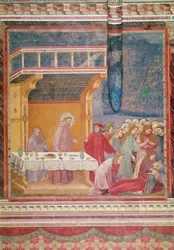 Der heilige Franziskus sagt den Tod eines Ritters in Celano voraus, ca. 1297-99