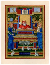 Der heilige Gregor der Große erhält Inspiration vom Heiligen Geist, ca. 1490