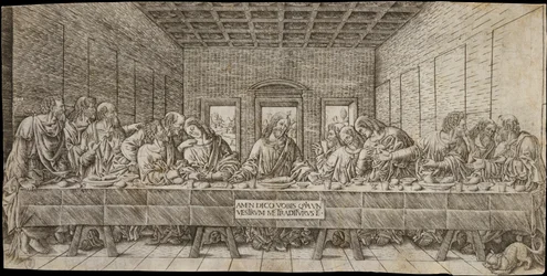 Das letzte Abendmahl, mit einem Spaniel, ca. 1500
