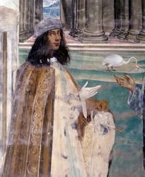 Der heilige Benedikt repariert ein zerbrochenes Sieb (Detail)