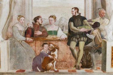 Das Bankett, Hauptsaal, ca. 1570 (Fresko)