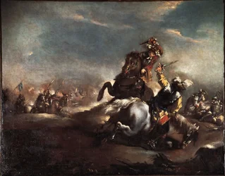 Ritterduell. Gemälde von Giovanni Antonio Guardi (1699-1760) Venedig, Museo Correr