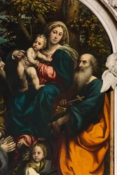 Altar der Heiligen Katharina, Madonna und Kind zwischen den Heiligen Philippus und Jakobus und dem Stifter Giacomo Schizzi, Il Pordenone 1522 (Detail)