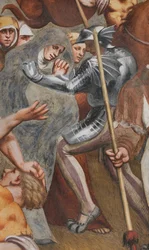 Zentrales Kirchenschiff, erster südlicher Spann, Christus ans Kreuz genagelt, Der Pordenone