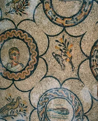 Detail des Bodens der frühchristlichen Basilika von Aquileia, Udine