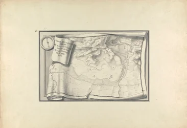 Plan der Ruinen von Sardis mit Überresten antiker Gebäude, die 1750 noch existierten