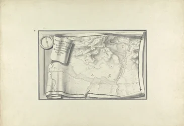 Plan der Ruinen von Sardis mit Überresten antiker Gebäude, um 1750