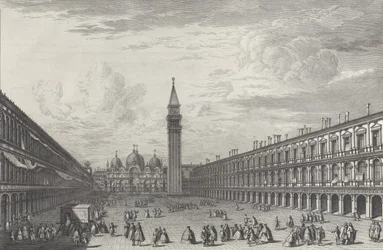 Piazza San Marco in Richtung Basilika und Campanile, 1763