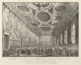 Der Doge dankt im Sala del Consiglio Maggior, 1763-1766