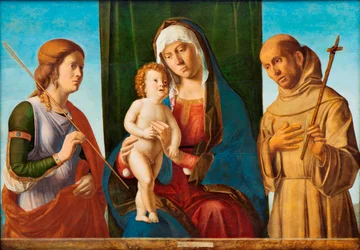 Madonna und Kind zwischen den Heiligen Ursula und Franz von Assisi, um 1495