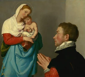 Ein Herr in Anbetung vor der Madonna