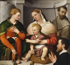 Madonna mit Kind, St. Katharina, St. Franziskus und der Stifter, ca. 1550