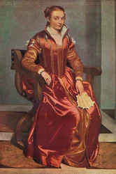 Porträt einer Dame La Dama in Rosso, ca. 1556-60