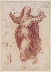 Das Jesuskind und Studien zu seiner linken Hand und seinem linken Fuß