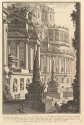 Antikes Mausoleum für die Asche eines römischen Kaisers errichtet, ca. 1750