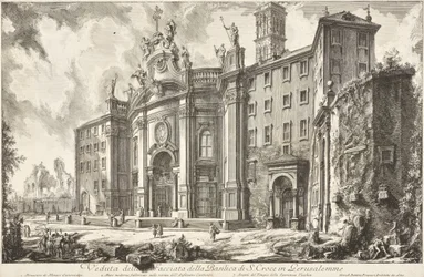 Ansicht der Fassade der Basilika S. Croce in Gerusalemme