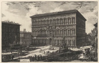 Ansicht des Palazzo Farnese (aus: Vedute di Roma)