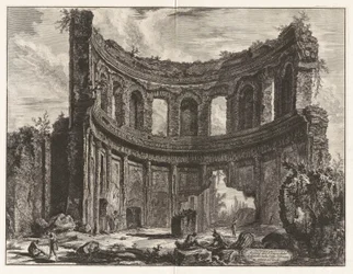Überreste des Tempels, der als Apollotempel in der Villa Adriana bei Tivoli bezeichnet wird