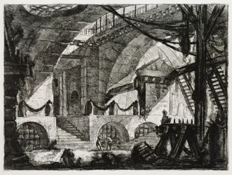 Das Sägepferd (Blatt 12 in: Carceri d