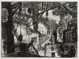 Der Ziehbrunnen (Blatt 13 in: Carceri d