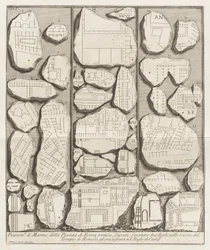 Frammenti di marmo della pianta di Roma antica (Marmorfragmente des antiken Roms)