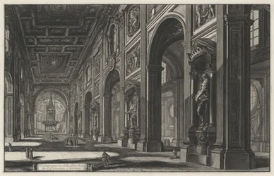 Innenansicht der Basilika San Giovanni in Laterano (aus: Vedute di Roma)