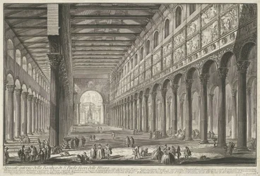 Innenansicht von Sankt Paul vor den Mauern in Rom