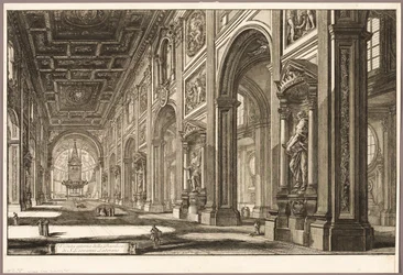 Innenansicht der Basilika St. Johannes im Lateran, aus Ansichten von Rom