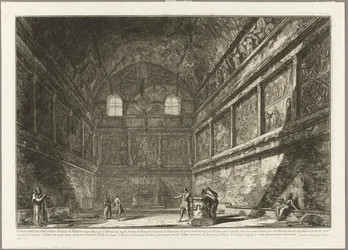 Innenansicht des antiken Tempels des Bacchus, jetzt die Kirche von S. Urbano, zwei Meilen von Rom entfernt, aus Ansichten von Rom
