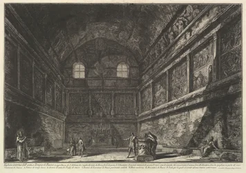 Innenansicht des antiken Tempels des Bacchus, jetzt die Kirche von S. Urbano, zwei Meilen entfernt, ca. 1750