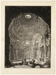 Innenansicht des sogenannten Tempio della Tosse [Tempel des Hustens], aus Ansichten von Rom