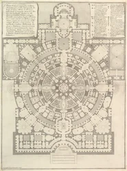 Plan eines geräumigen und prächtigen Colleges, entworfen nach den antiken Gymnasien der Griechen, 1750
