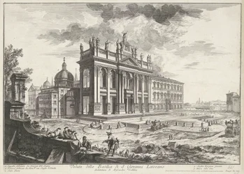 Sankt Johann von Lateran in Rom Gesichter von Rom Veduten von Rom gezeichnet und gestochen von Giambattista Piranesi, Architekt aus Venedig (Serie)