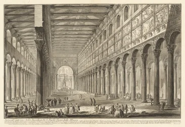 Querschnitt des Inneren der Basilika S. Paolo fuori delle Mura