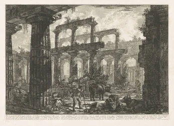 Tempel des Neptun in Paestum (Verschiedene Ansichten der Überreste von drei großen Gebäuden, die noch in Paestum stehen)